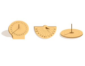 Adiba Home Decor's Handmade Ancient Sundial Sun Clock Número romano Metal Madera Latón para oficina o jardín Decor Room Decor - Product Image 2