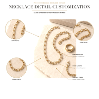 Collier chaîne personnalisé, bijoux de mode pour femmes, accessoires féminins, OEM ODM, marque privée, fournisseur en gros, usine