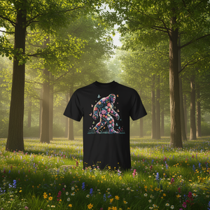 T-shirt floreale Bigfoot Sasquatch con design promozionale floreale Sasquatch - Product Image 3