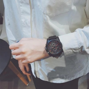 Grand Cadran Bracelet en Cuir Montre à Quartz Sport PU Bracelet Affaires Horloge Cadeau Calendrier Chronographe pour Hommes - Product Image 5