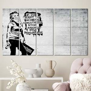 Elegante cuadro impreso sobre lienzo con la frase 'Achieve Greatness', decoración moderna, JUEGO DE 5 CUADROS - Product Image 1