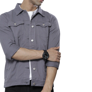 Chaquetas de hombre de lona transpirable de último diseño con logotipo personalizado y tamaño regular de color para ropa informal al por mayor y estilo moderno - Product Image 4