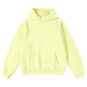 Sweatshirts à capuche surdimensionnés à épaules tombantes de couleur unie rouge délavé à l'acide de haute qualité personnalisés à la mode pour hommes - Product Image 4