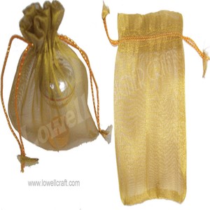 Wholesale 7*9cm Gold Drawstring Organza Jewelry Pouches Wedding Party Christmas <b>Favor</b> Gift Candy Bag for Jewellery Packaging - Product Image 1