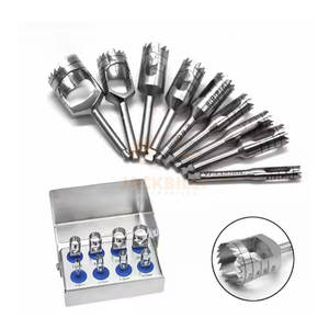 Haute qualité 8 pièces Implant dentaire Trephine forets Kit enlèvement d'os ensemble de forets Trephines profondeur marques Instruments médicaux réutilisables - Product Image 1