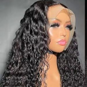 Perruque frontale en dentelle ondulée au milieu avec naissance des cheveux de bébé Cheveux humains doux et naturels ondulés du temple indien - Product Image 1