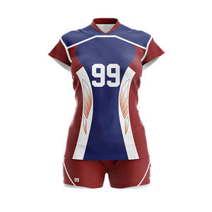 Conjuntos de uniformes de voleibol para mujer al por mayor, Impresión de logotipos personalizados, secado rápido, ligeros, poliéster 100% de alta calidad a bajo precio - Product Image 4