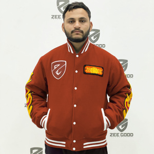 Wholesale High Quality College Letterman Bomber <b>Jacket</b> Stand Embroidery Design Front Streetwear Team Winter 100% Cotton - Product Image 1
