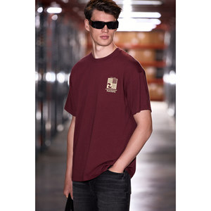 เสื้อยืดโอเวอร์ไซส์ผ้าฝ้ายออร์แกนิก 100% พิมพ์ลายสำหรับผู้ชาย GRIMELANGE ANTONIO - Product Image 4