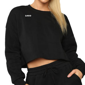 Sweat à capuche pour femmes en polaire douce respirante recadrée nouveau design OEM logo personnalisé/sweat à capuche de course léger et confortable pour femmes hiver - Product Image 1