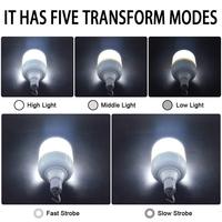 Lampe de tente suspendue portable LED rechargeable 8800 mAh, étanche IP44, avec 5 modes d'éclairage, intensité réglable, pour usage intérieur et extérieur