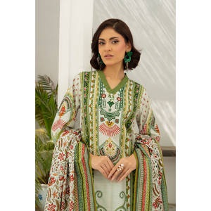 Ensemble Salwar Kameez en coton Khaddar imprimé 3 pièces avec dupatta pour les festivals, vêtements ethniques - Style pakistanais, robe indienne SD-52185 - Product Image 2