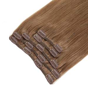 คลิปต่อผมแท้ เกรด 10A เรมี่ บราซิลเลี่ยน สีบลอนด์หม่น # 12 8-30 นิ้ว - Product Image 1