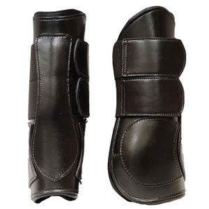 Bottes de protection noires durables avec tissu rembourré doux et maille, couleur personnalisable pour l'entraînement et l'équitation équestre - Product Image 1