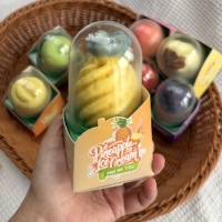 Vente en gros de desserts glacés 3D aux fruits, saveurs Durian, Ananas, Banane, Litchi, Citron, Pomme, pour supermarchés