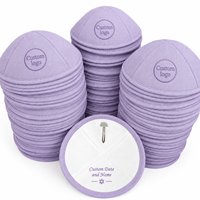 Kippa douce lavande personnalisée, yarmulke juive avec broderie sur mesure et doublure imprimée pour Bar Mitzvah, mariage et événements juifs