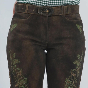 Authentique allemand Lederhosen pour hommes bavarois Oktoberfest Shorts traditionnels en cuir suédé acheteurs de tenues de festival en gros - Product Image 2
