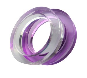 Nuevo Brazalete de Resina Epoxi Púrpura de Alta Calidad, Diseño Transparente, Escultura Redonda Circular, Pieza Decorativa Artística - Product Image 1
