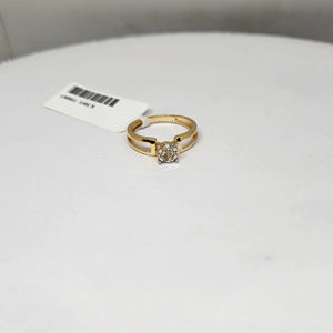 Bague moderne en or 14 carats pour femme avec diamant naturel 0,17 ct, plaqué rhodium, luxe, poids brut 2,19 g, légère, élégante, bijoux fins - Product Image 1