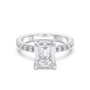 Anillo de Compromiso Solitario de Moissanita con Esmeralda y Corte, Oro Sólido para Ella, 2,50 CT, CT, 2, 1, 1, 2, 1, 2 - Product Image 6