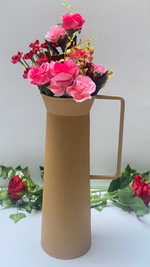 Hot Selling Traditional Eco-Friendly Floor <b>Powder</b> Coated Tabletop Iron Made Home Decorative Flower Display Vase for Living Room - Product Image 5