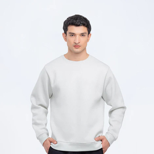 Sudadera de cuello redondo Boxy Fit 100% para hombre, estampado personalizado de felpa francesa de peso pesado con hombro caído para invierno - Product Image 1