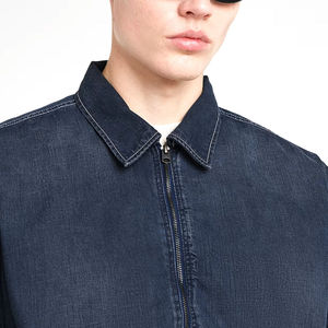 Veste en jean pour hommes Fournisseur OEM d'usine Logo personnalisé Vente en gros Mode décontractée tendance Streetwear Vestes en jean pour hommes - Product Image 3