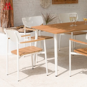 Muebles <span class=keywords><strong>de</strong></span> Patio Modernos, Mesa y Sillas <span class=keywords><strong>de</strong></span> Comedor para Jardín, Restaurante, Cafetería, Silla <span class=keywords><strong>de</strong></span> Madera Apilable para Exteriores, Estilo Bistro <span class=keywords><strong>de</strong></span> París - Product Image 2