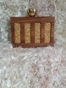 Bolso de noche de moda de lujo de inspiración vintage para bolso de noche de madera de mango Embrague de boda y fiesta para niñas Precio de venta completo disponible - Product Image 4