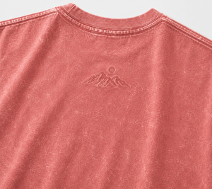 T-shirt en coton tie-dye surdimensionné pour homme, manches courtes, col rond, jersey tricoté décontracté, couleur rouge, avec broderie personnalisée – Vente en gros - Product Image 3