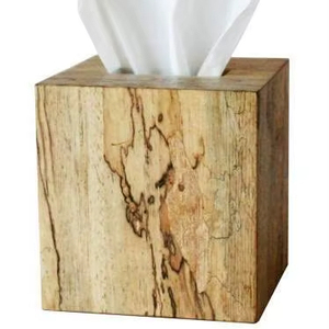 Boîte à mouchoirs en bois au look vintage avec finition antique adaptée aux tables à manger traditionnelles et aux thèmes de décoration patrimoniale - Product Image 1