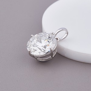 Pendentif solitaire en diamant de laboratoire rond certifié IGI, en or blanc, jaune et rose 14 carats, classique à 4 griffes, pour femme - Product Image 2