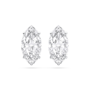 3,00 CT F/VS Marquise Cut Lab Grown Diamond Four Prong Set Stud Earring Hecho en Plata de Ley 925 para Unisex - Product Image 1