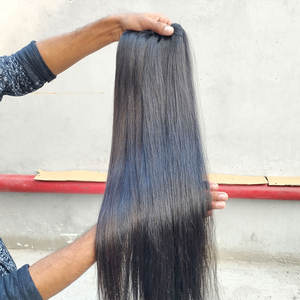 Perruques de trame de cheveux humains indiens personnalisés 360 fermetures de faisceaux bruts frontaux brun Machine tissage à la main poney Texture droite naturelle - Product Image 5