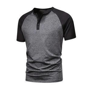 Verano hombres Casual colores contrastantes Camiseta de manga corta para hombres de alta calidad hombres camisetas Streetwear - Product Image 5