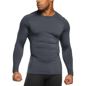 T-shirt de compression pour homme en polyester à manches longues, haut de musculation, nouveau style, chemise streetwear pour homme, couche de base pour l'entraînement - Product Image 4
