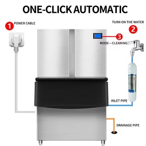 Machine à glaçons industrielle de haute qualité, grande capacité, pour blocs de glace, cubes, flocons, neige congelée, en acier inoxydable, productivité automatique - Product Image 2