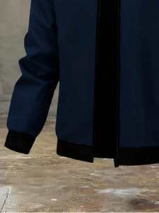 Chaqueta de béisbol con cuello levantado para deporte al aire libre informal, abrigo cortavientos de invierno con cremallera de satén sólido, regalo del Día del Padre con servicio OEM - Product Image 4