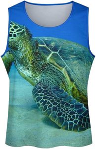 Ocean Sea Turtle Débardeur musclé sans manches pour homme, 100 % coton, sportif - Product Image 3