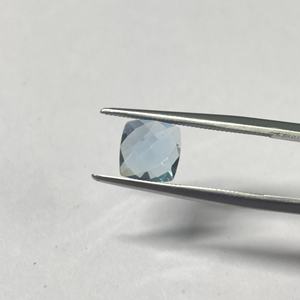 Aigue-marine naturelle, forme coussin, taille facettée, taille Santa Maria, pierre précieuse en vrac, bleu, 7 mm, 1,30 carats - Product Image 5