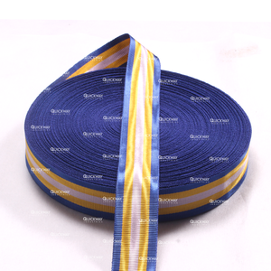 ริบบิ้นเหรียญรางวัลสำหรับพิธีการเหรียญทำจากผ้าสีฟ้าและสีขาวเหลืองสั่งทำได้ - Product Image 4