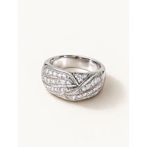 Anillo de estilo vintage con baño de oro de 18 quilates y incrustaciones de latón - Product Image 1