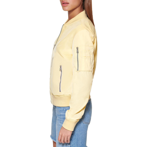 Chaqueta Bomber de lana personalizada de alta calidad para mujer, ajustada, estilo universitario, transpirable y de tendencia, Color sólido para invierno - Product Image 2