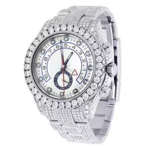 Meilleur prix Montres serties de diamants de 40 mm Mouvement automatique de luxe Acier inoxydable Montres serties de diamants Hip Hop VVS Moissanite pour homme femme - Product Image 1