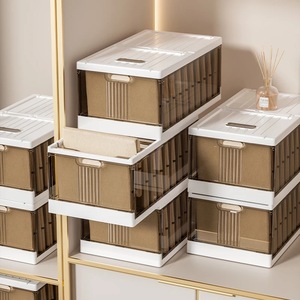 New Nhựa Trong Suốt Có Thể Gập Lại 9 Lưới Quần Jean Quần Áo Tủ Quần Áo Lưu Trữ Hộp Tủ Quần Áo Chia Ngăn Kéo Lưu Trữ Tổ Chức Với Nắp - Product Image 6