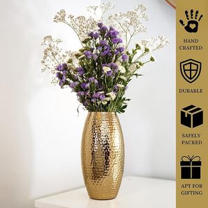 Florero de Metal de Alta Gama para Decoración del Hogar, Diseño Moderno y Ligero, Acabado Dorado, Florero de Mesa - Product Image 5