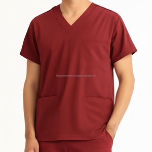 Uniforme Médico Personalizado OEM de Alta Calidad, Ligero, 100% Algodón, Unisex, Cuello en V, Conjunto de Uniforme de Enfermería, Tela Satén - Product Image 4