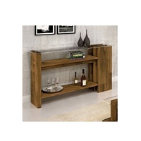 Table console en bois de pin rustique et base en acier robuste, style moderne pour les halls d'entrée, les couloirs et les espaces de studio