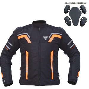 Veste de moto en textile imperméable pour homme avec bandes réfléchissantes et protection blindée pour l'équipement d'équitation d'été et d'hiver - Product Image 1