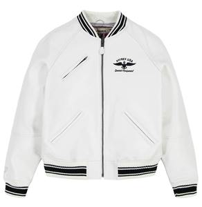 Chaquetas Varsity de Fibra de Bambú Blanca de Alta Calidad para Hombre, Estilo Varsity Cómodo, Parches de Chenilla Bordados, Forro de Algodón - Product Image 1